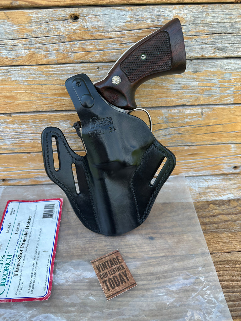 Gould Goodrich Black Leather OWB Holster For S&W K Taurus Rossi Revolver Right