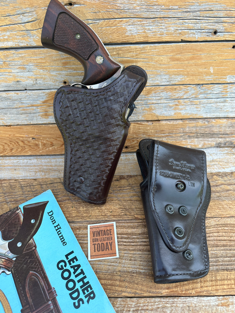 Don Hume Dark Brown Basket Leather Lined Duty Holster For S&W K 10 19 12 15 4"