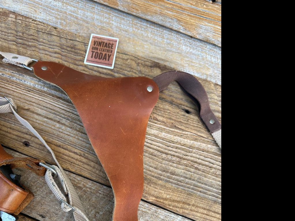 Vintage Mike Taurisano Tauris Shoulder Holster Brown Leather For Colt Commander