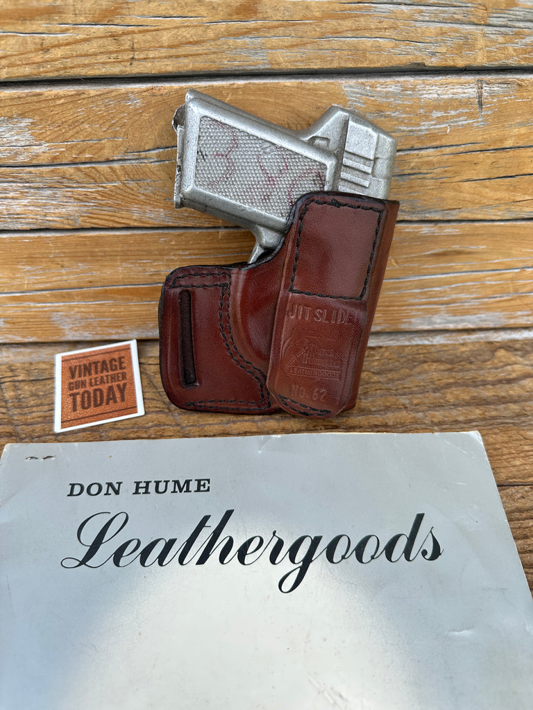 Vintage Don Hume JIT Slide Saddle Brown Leather OWB Holster for AMT BACKUP .380