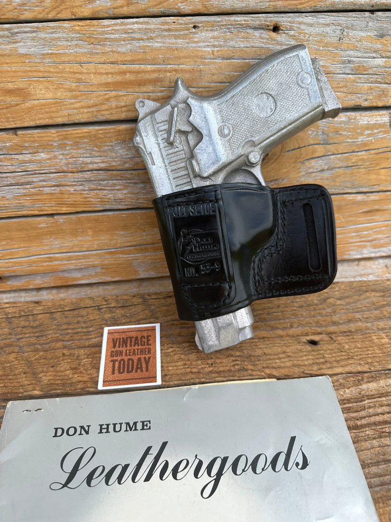 Vintage Don Hume JIT Slide Open Top Leather OWB Holster For Taurus PT908