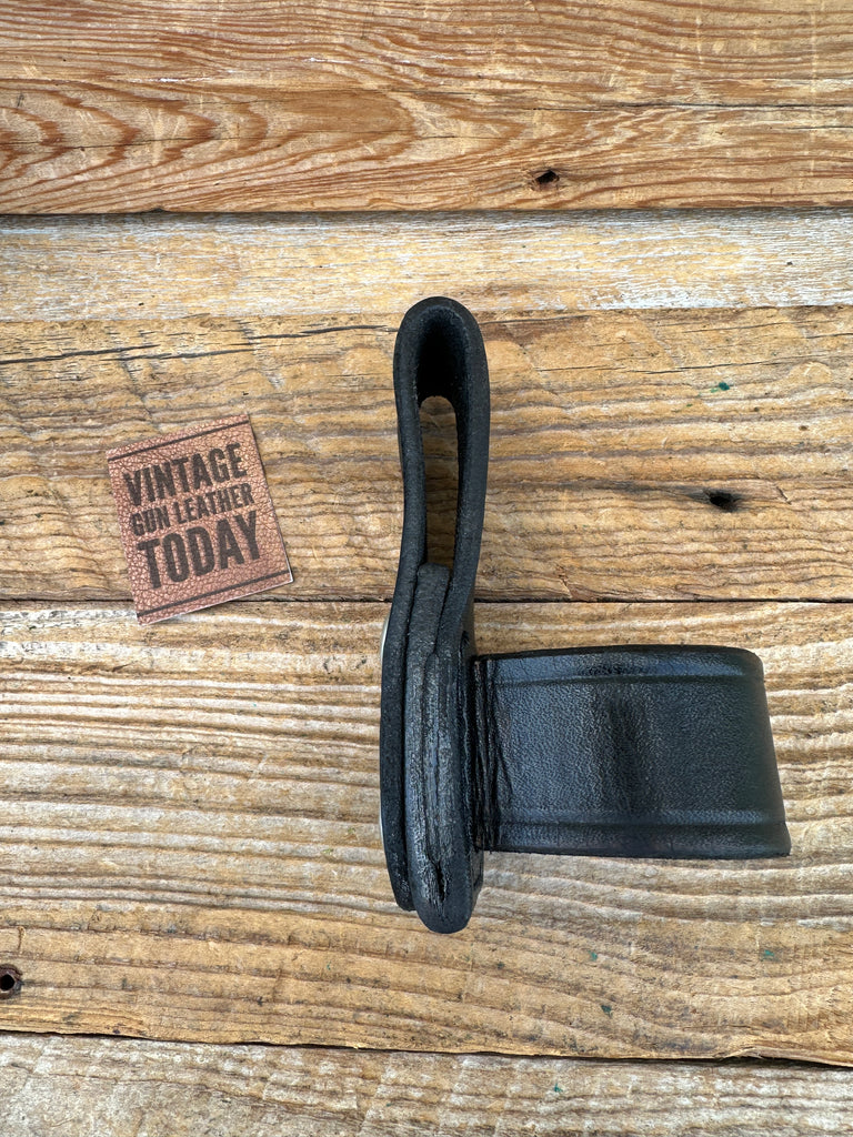 Tex Shoemaker 76 Plain Black Leather 1 1/2" Duty Flashlight Holder