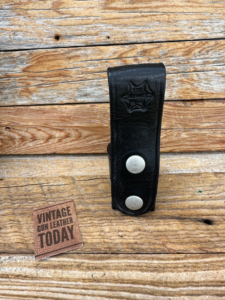 Tex Shoemaker 76 Plain Black Leather 1 1/2" Duty Flashlight Holder