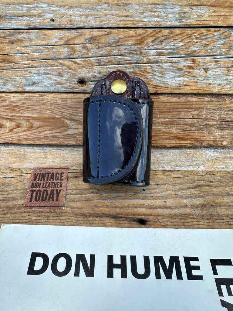 Vintage Don Hume S504 Silent Key Holder Brown Gloss Leather Police Duty Key Case