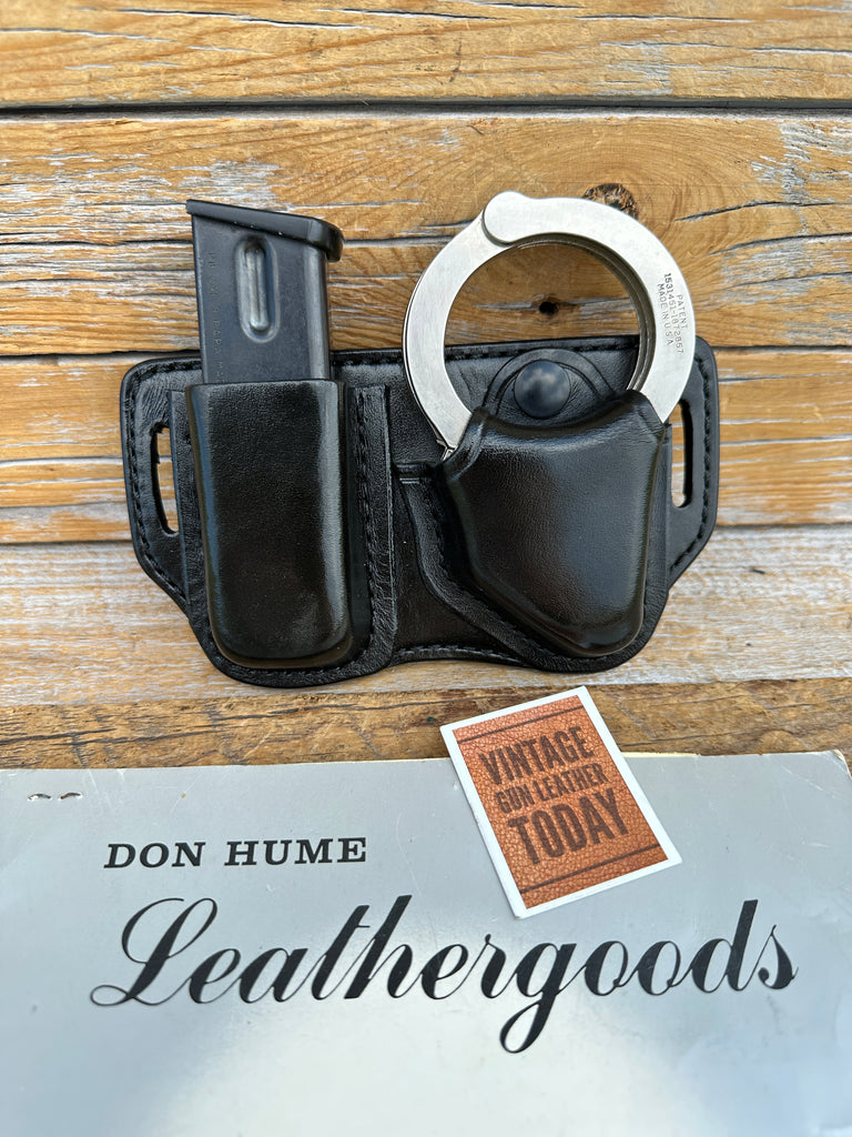 Don Hume Black Leather 100B Magazine Carrier Chain Handcuff Cuff 1.25 Slot MP #3