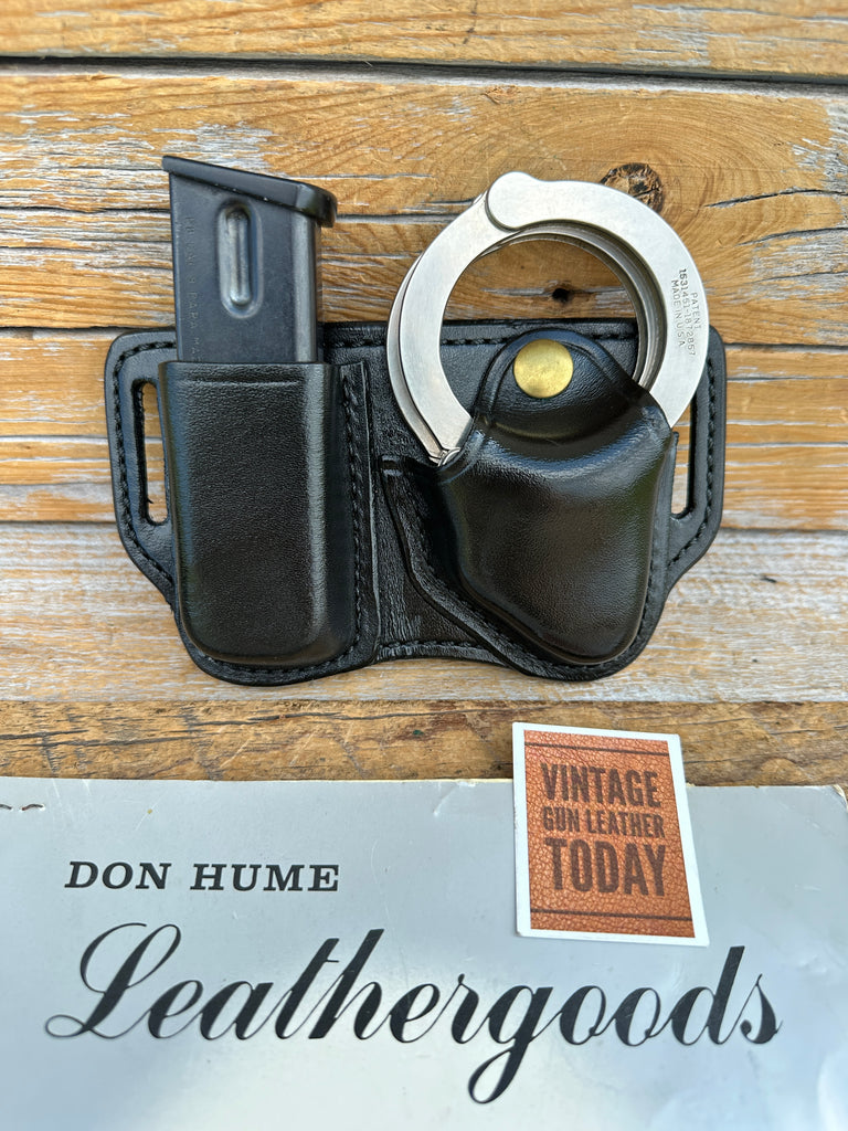 Don Hume Black Leather 100B Magazine Carrier Chain Handcuff Cuff 1.5" Slot MP #2