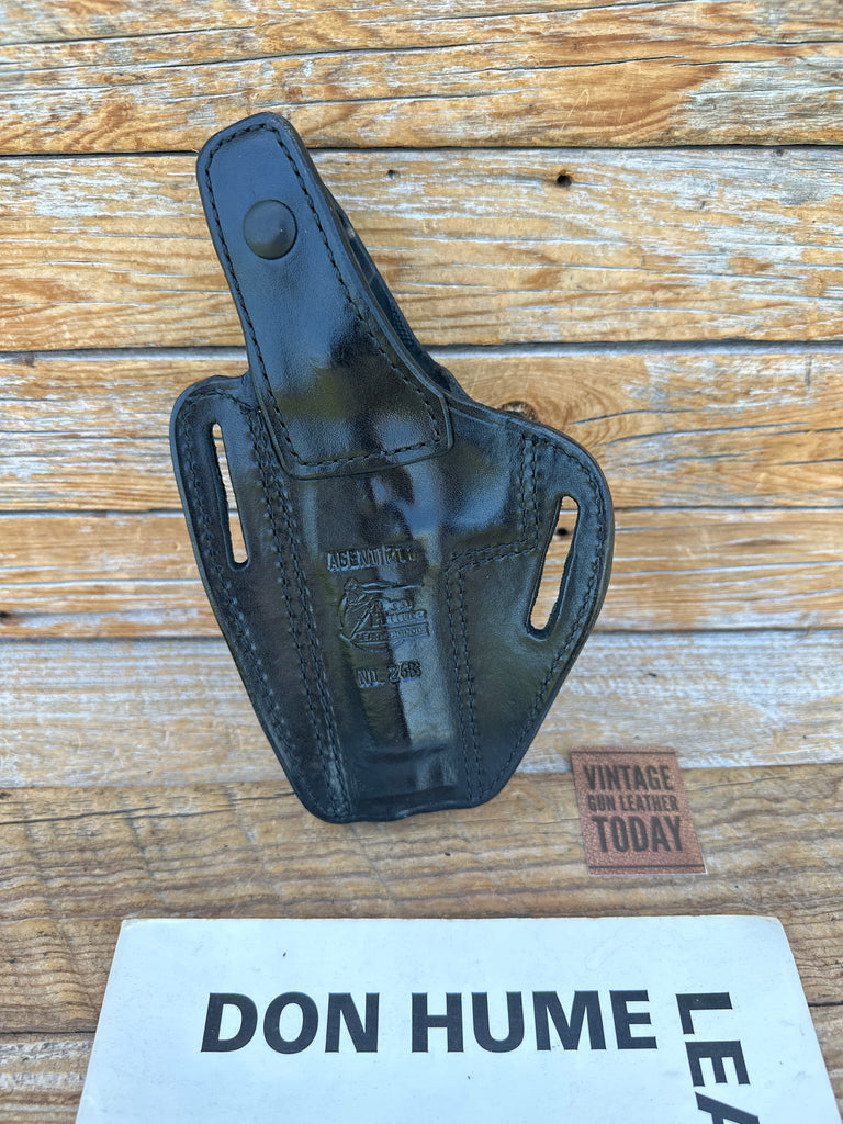 Vintage Don Hume 711 Agent Black Leather OWB Holster for Beretta Brigadier 92FS