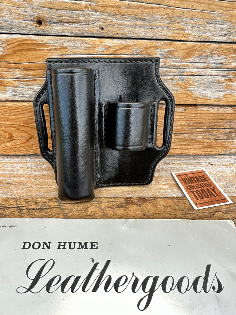 Don Hume Black Leather 26" ASP Baton Holder / Flashlight Holder For Sreamlight