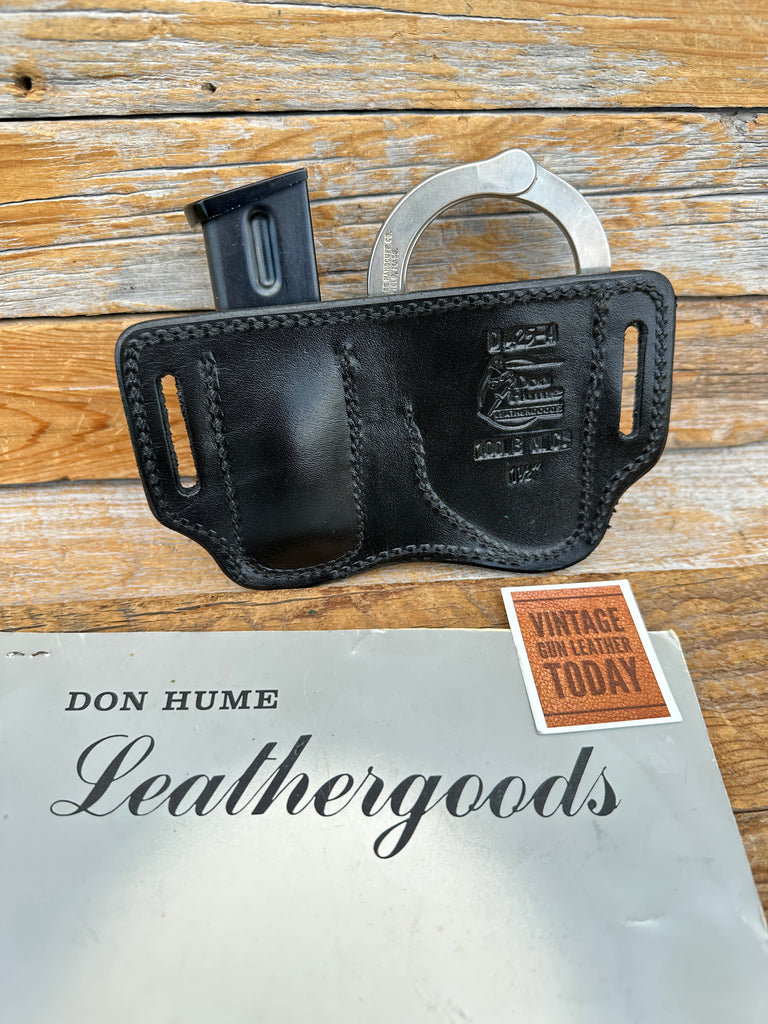 Don Hume Black Leather 100B Magazine Carrier Chain Handcuff Cuff 1.5" Slot PM