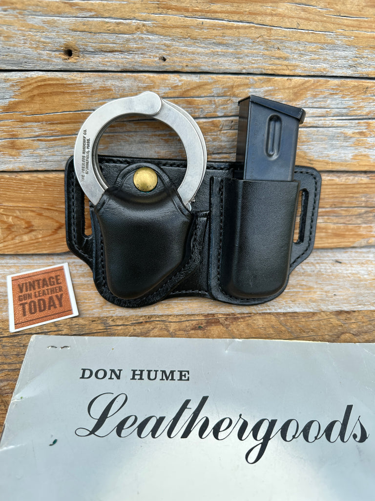 Don Hume Black Leather 100B Magazine Carrier Chain Handcuff Cuff 1.5" Slot PM