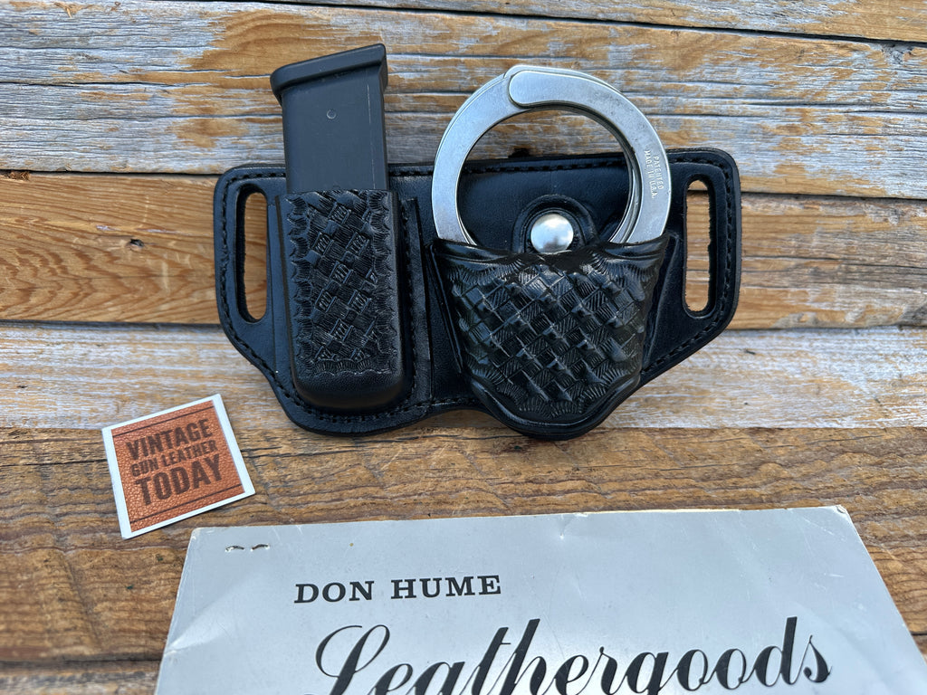 Don Hume Black Basket 850B Magazine Carrier Leather Chain Hinge Cuff For GLOCK