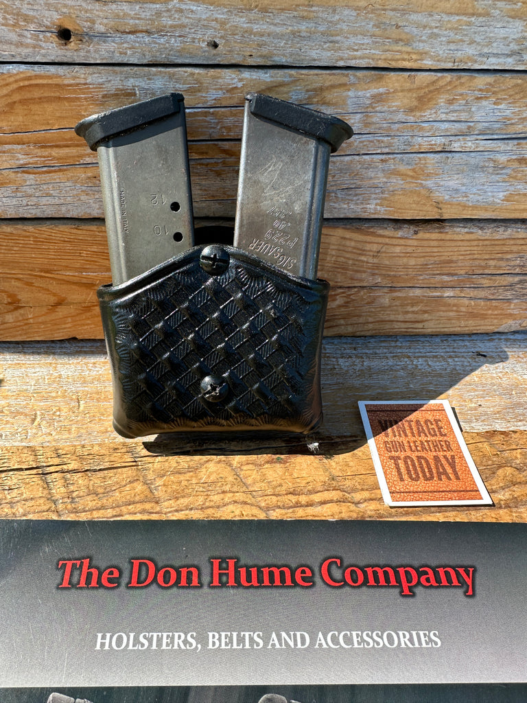 Don Hume Black Basket Leather Double Magazine Carrier Sig Steel Double Stack