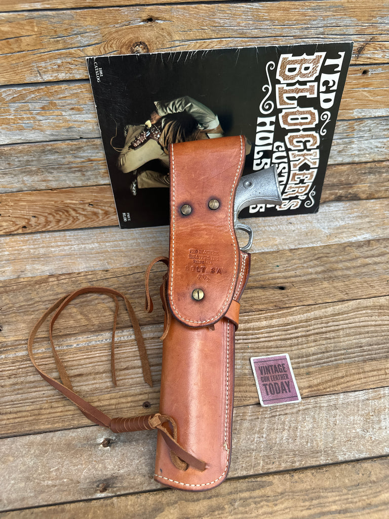 Ted Blocker Brown Leather Western Holster for Colt Single Action Revolver 7.5
