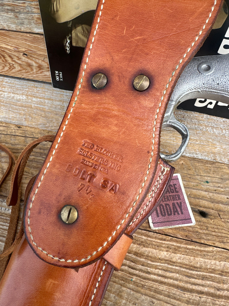 Ted Blocker Brown Leather Western Holster for Colt Single Action Revolver 7.5