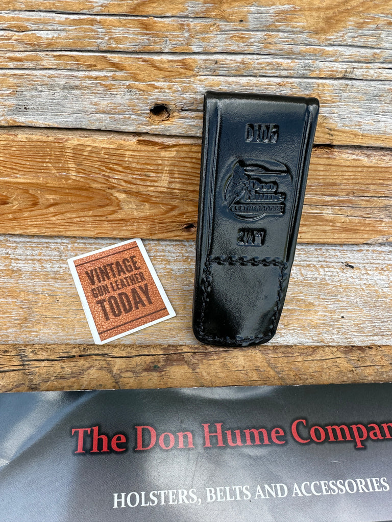 Don Hume Duty Black Leather Small Flashlight Holder 3/4" Diameter 2 1/4" Slot