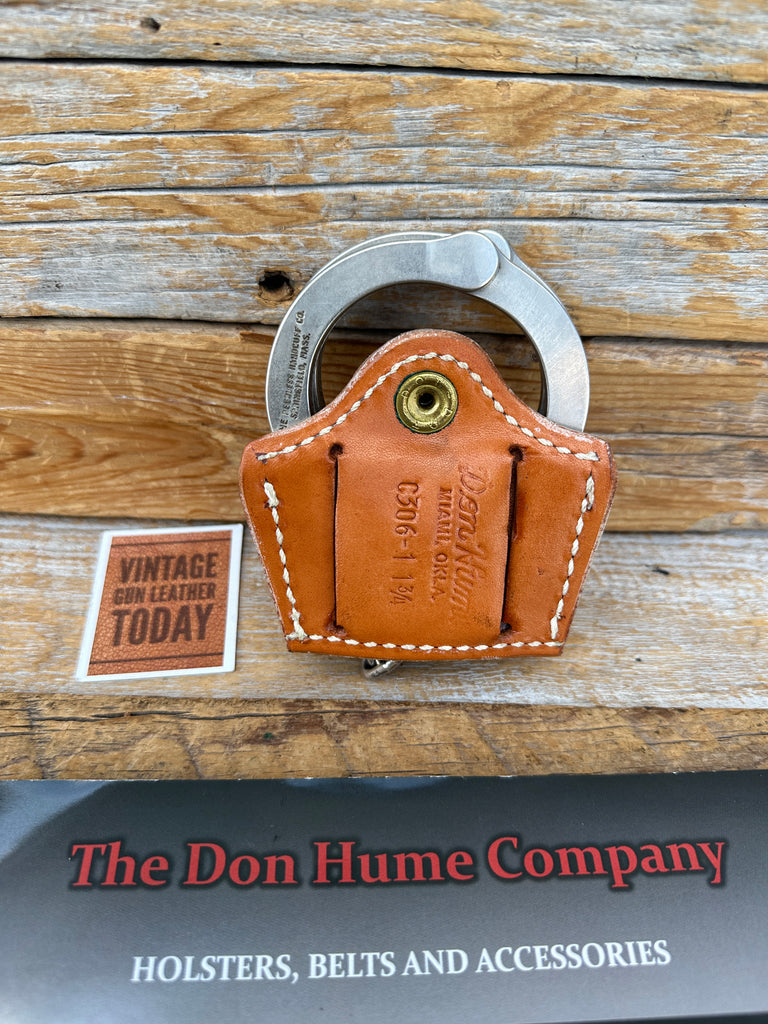 Don Hume Brown Plain Bikini Chain Hinge Security Cuff Handcuff Case C306-1 Brass