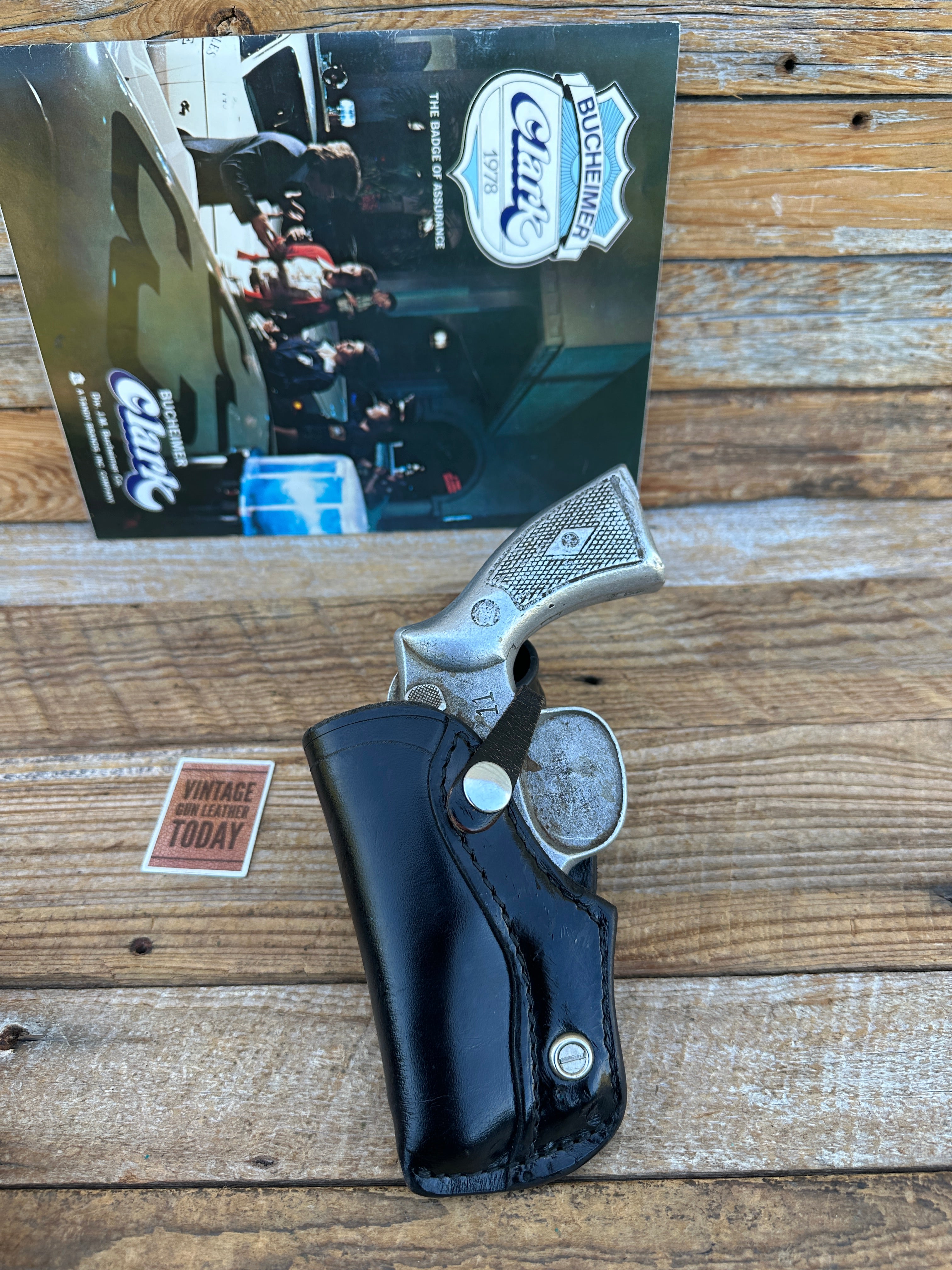 Vintage Bucheimer Black Leather Combat Holster For S&W 2