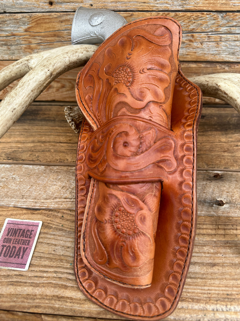 Western Brown Floral Leather Holster For Colt Single Action Army SAA 5.5" Right