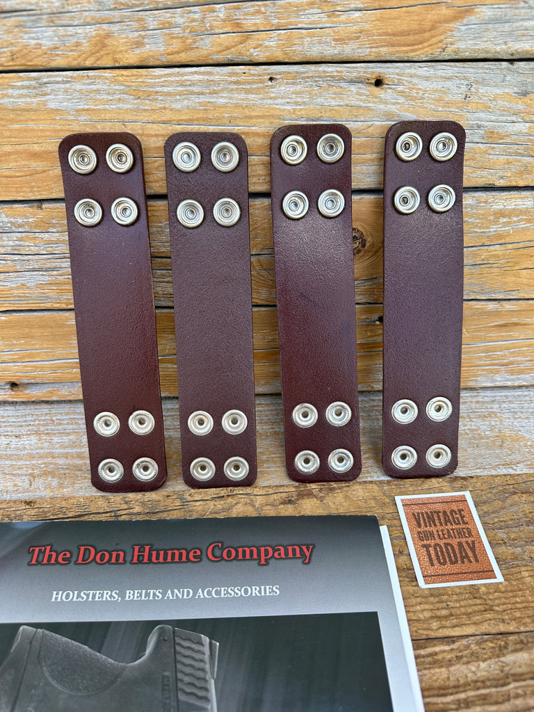 Don Hume DH Plain Brown Leather 1 5/8 Wide 4 Keeper Set 4 Nickel For Duty Belt