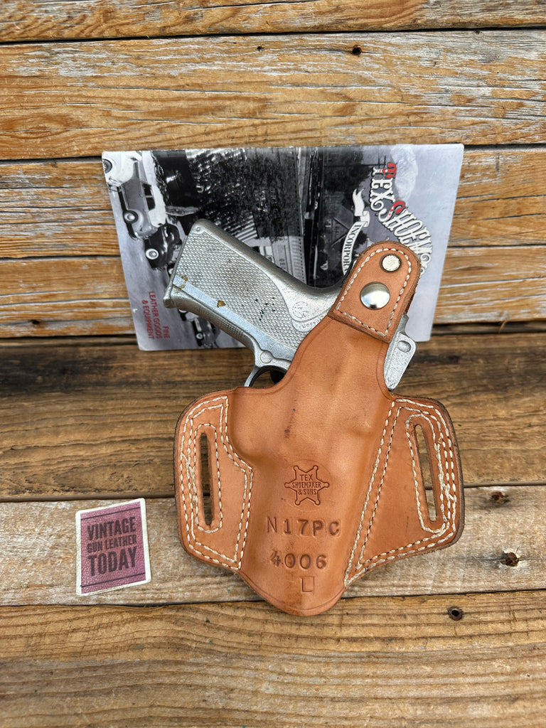 Tex Shoemaker Brown Leather OWB Holster For S&W 4006 LEFT Draw