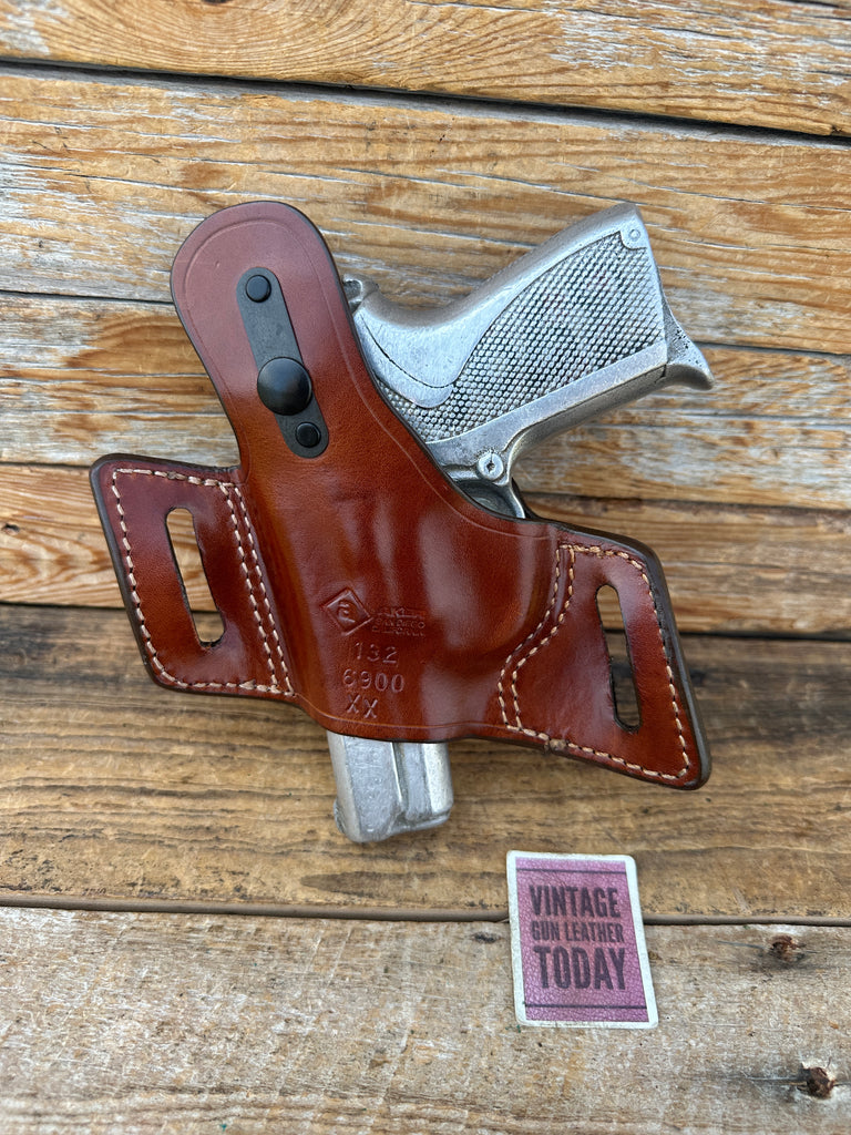 AKER Brown Leather OWB Holster For Smith Wesson S&W 6906 Round Trigger Right