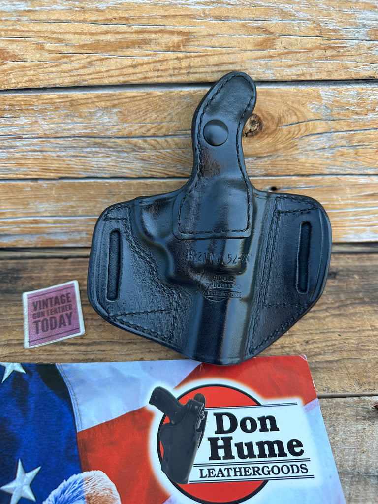 Vintage Don Hume H721 TB 52 2 1/4" CS Black Leather OWB Holster For Ruger SP101