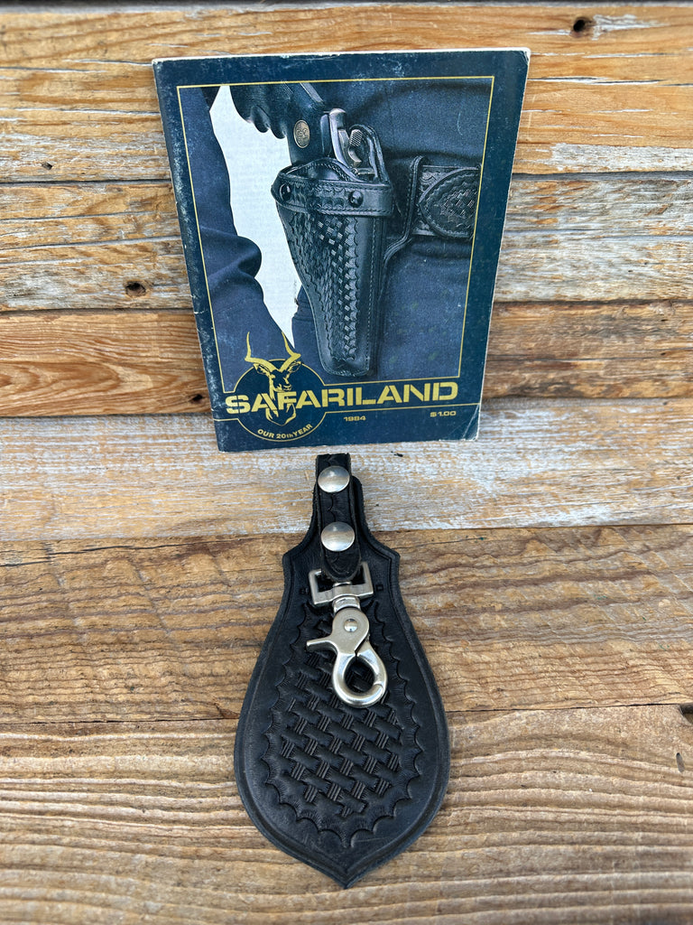 Vintage Safariland Black Basket Leather Duty Key Flap Key Holder