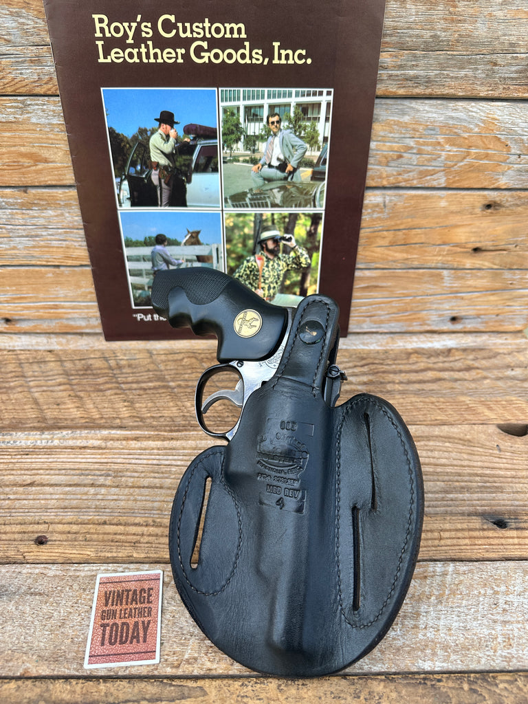 Vintage Roy Baker Black Leather OWB Holster for S&W K Revolver 10 12 15 19 4"