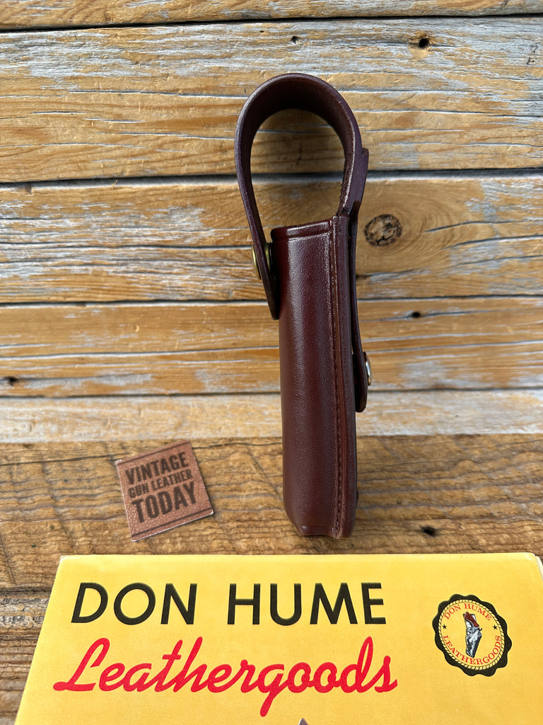 Don Hume Fairfax Brown Leather Duty Flashlight Holder w/ Brass  7" x  1" w/ Flap