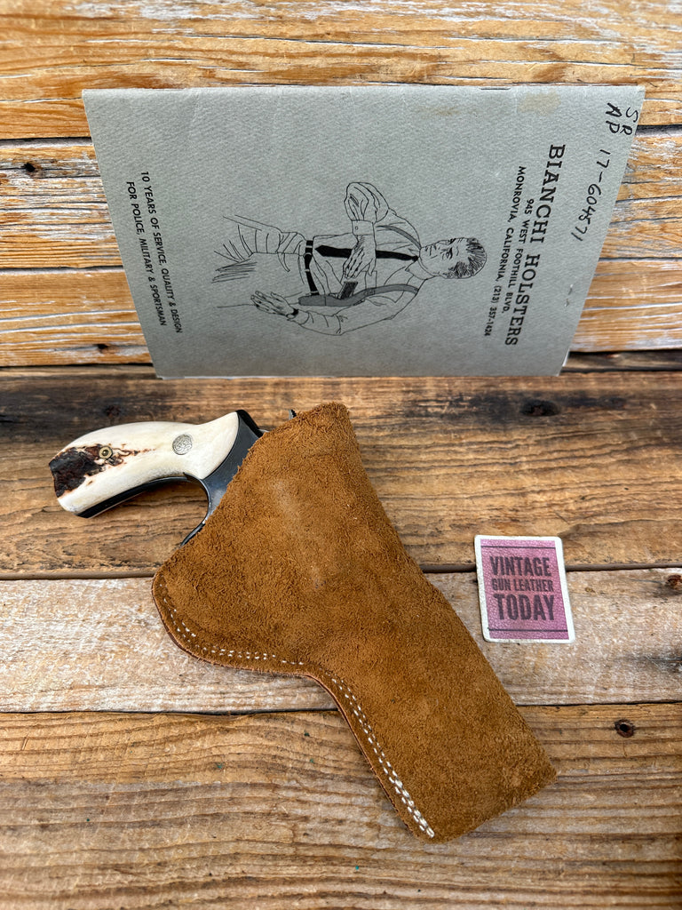 Bianchi Suede Leather IWB Holster For S&W Medium K Frame Revolver 4" Mod 19
