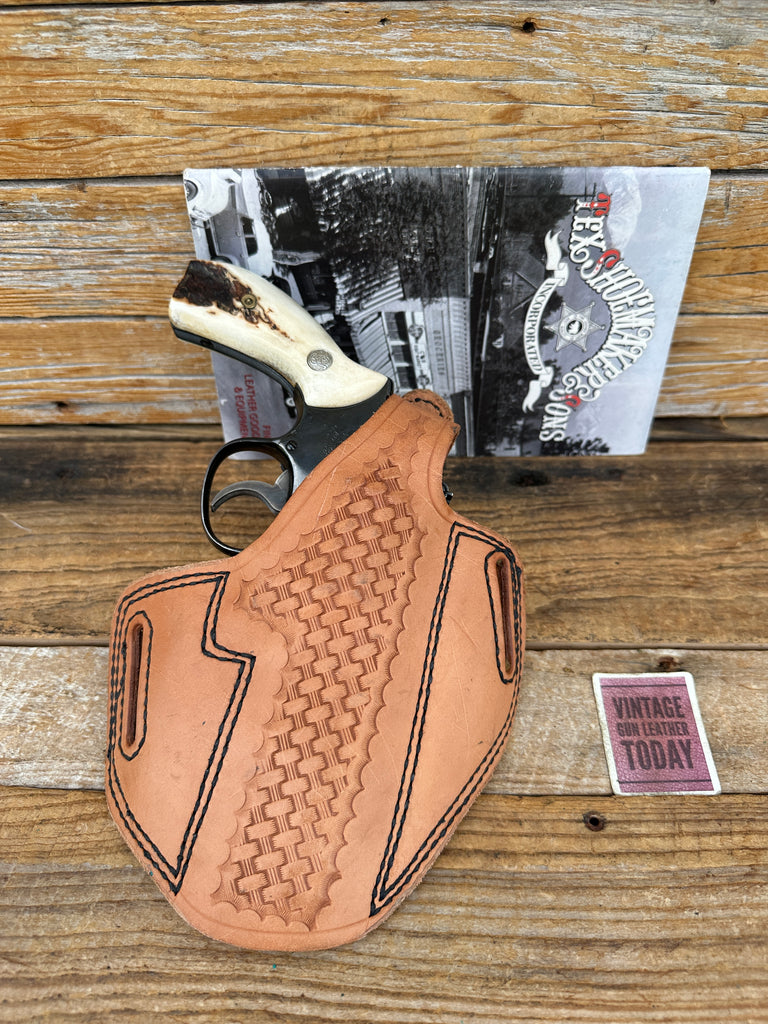 Tex Shoemaker Brown Basket Leather Holster For S&W K Ruger Speed Security BS RT