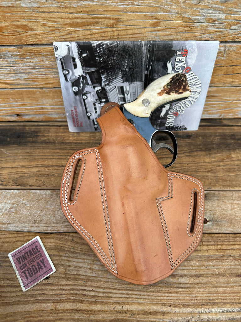 Tex Shoemaker Brown Plain Leather Holster For S&W K Ruger Speed Security Six ws