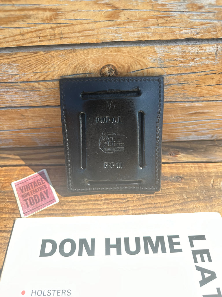 Don Hume Plain Black Leather Open Top Double Magazine Carrier For GLOCK 26 27 33