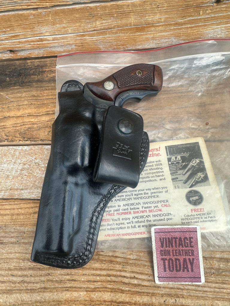 Vintage Desantis Black Leather IWB OWB Holster For S&W 3" J Frame Revolver