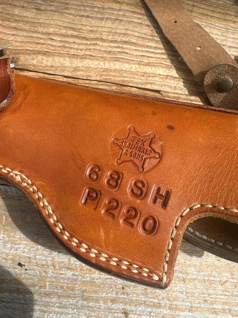 Vintage Tex Shoemaker Brown Leather Lined Shoulder HolsterFor Sig P220 P226