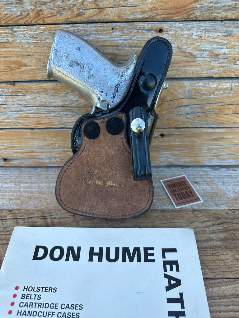 Vintage H720 30-1 Don Hume Black Gloss Leather Paddle Holster For Sig P228 P229