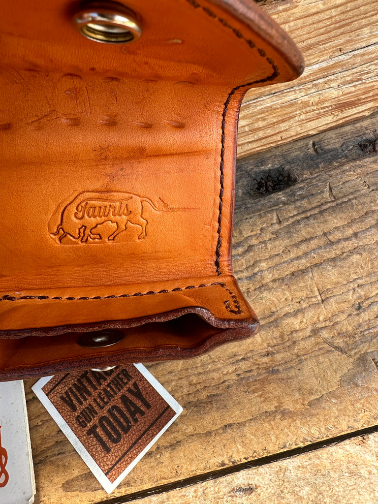 Custom Tauris Brown Shark Leather 6 .38 / .357 Cartridge Ammo Dump Pouch