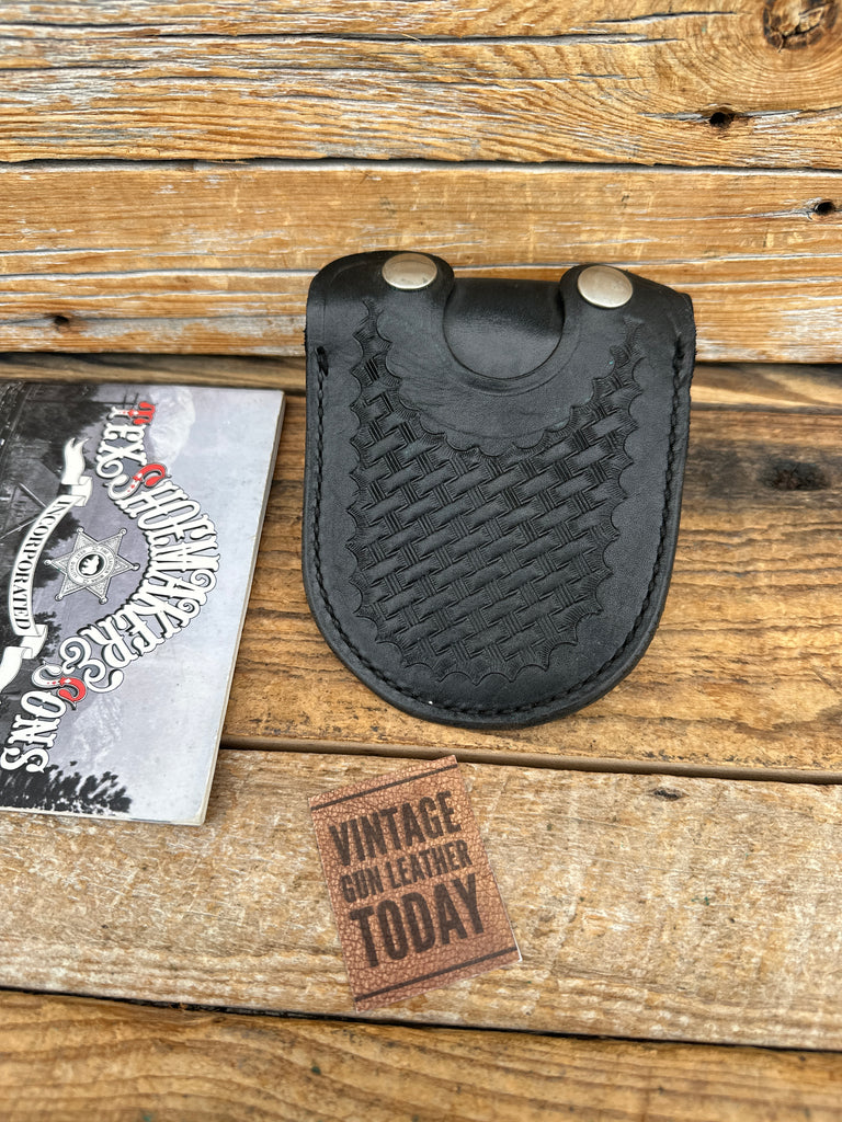 Tex Shoemaker Police Duty Case For Argus Iron Claw Black Basket Leather