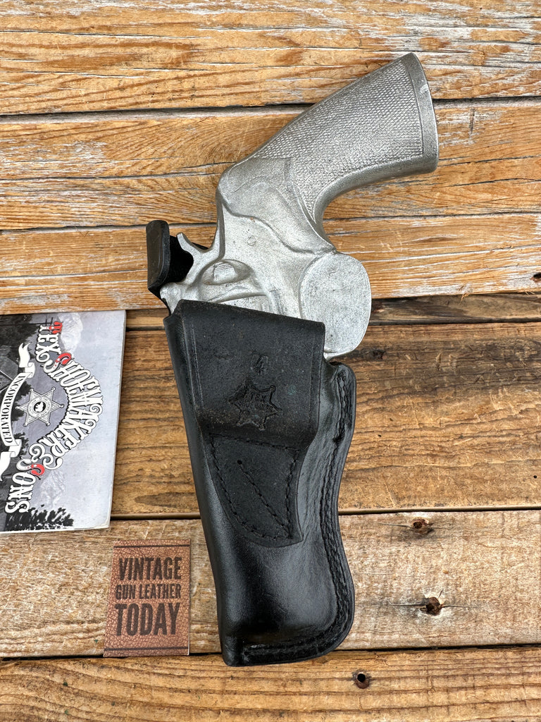 Tex Shoemaker Plain Black Leather FBI Style Holster For Ruger Security Six