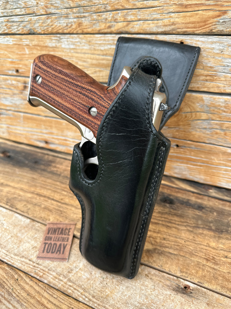 Alfonso's Plain Black Leather Lined Swivel Duty Holster For Sig Sauer P226 P220