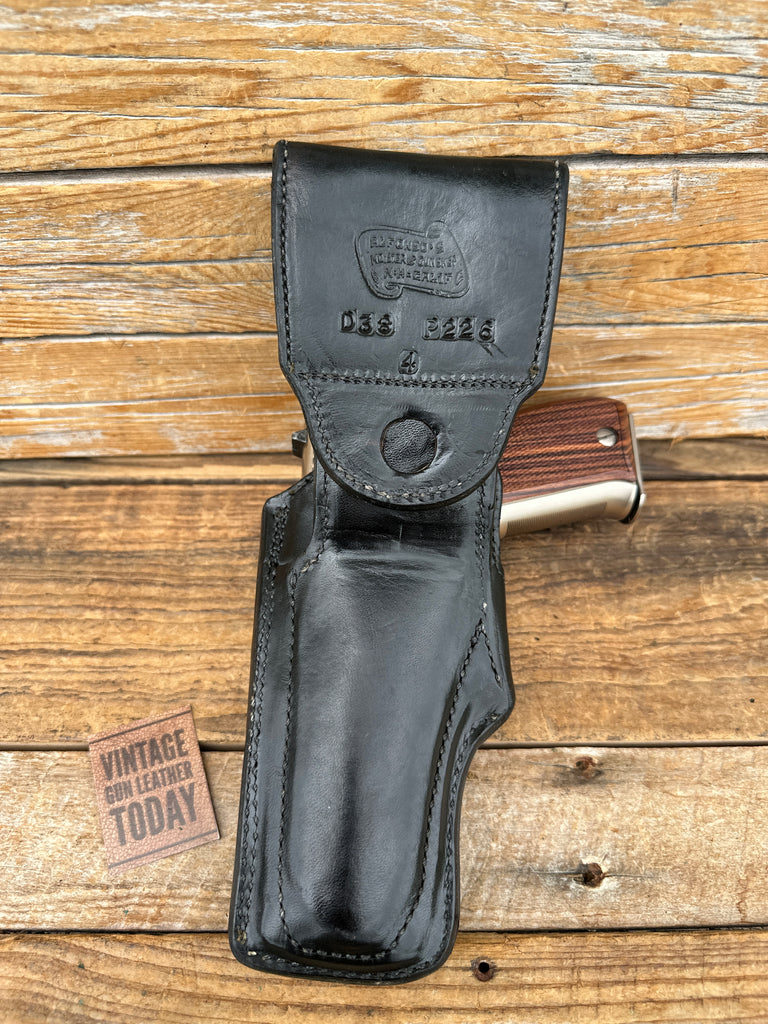 Alfonso's Plain Black Leather Lined Swivel Duty Holster For Sig Sauer P226 P220