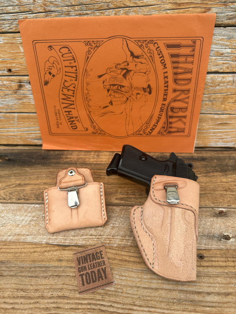 Vintage Thad Rybka 1989 IWB Holster and Double Magazine Carrier For Walther PPKs