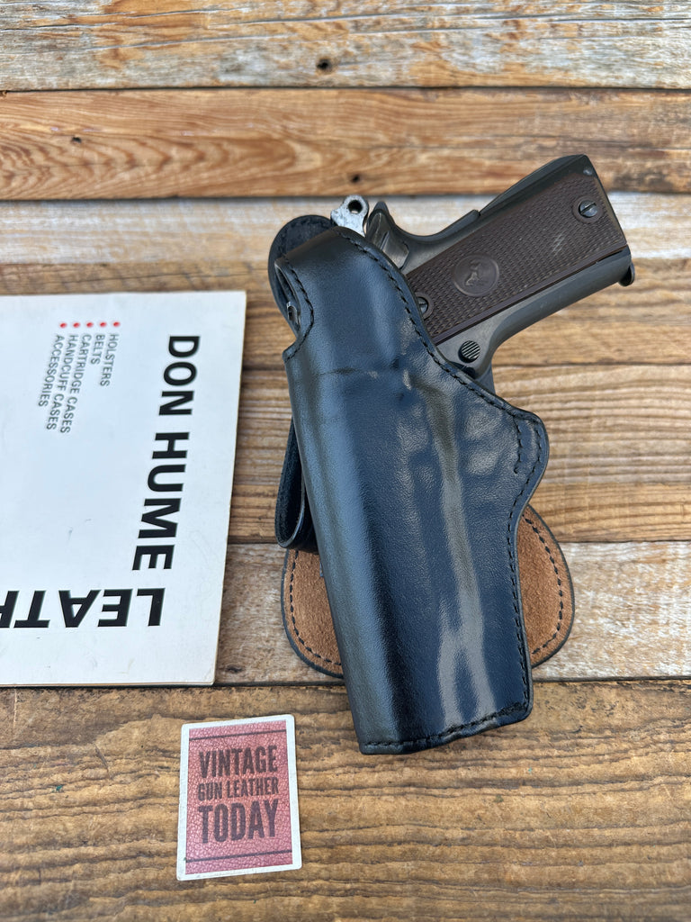 Vintage Don Hume H720 10 4 1/4  Black Leather Paddle Holster For Colt Commander