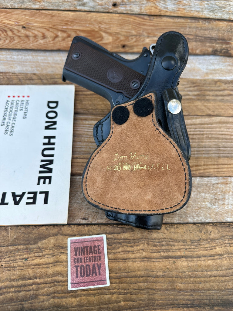 Vintage Don Hume H720 10 4 1/4  Black Leather Paddle Holster For Colt Commander