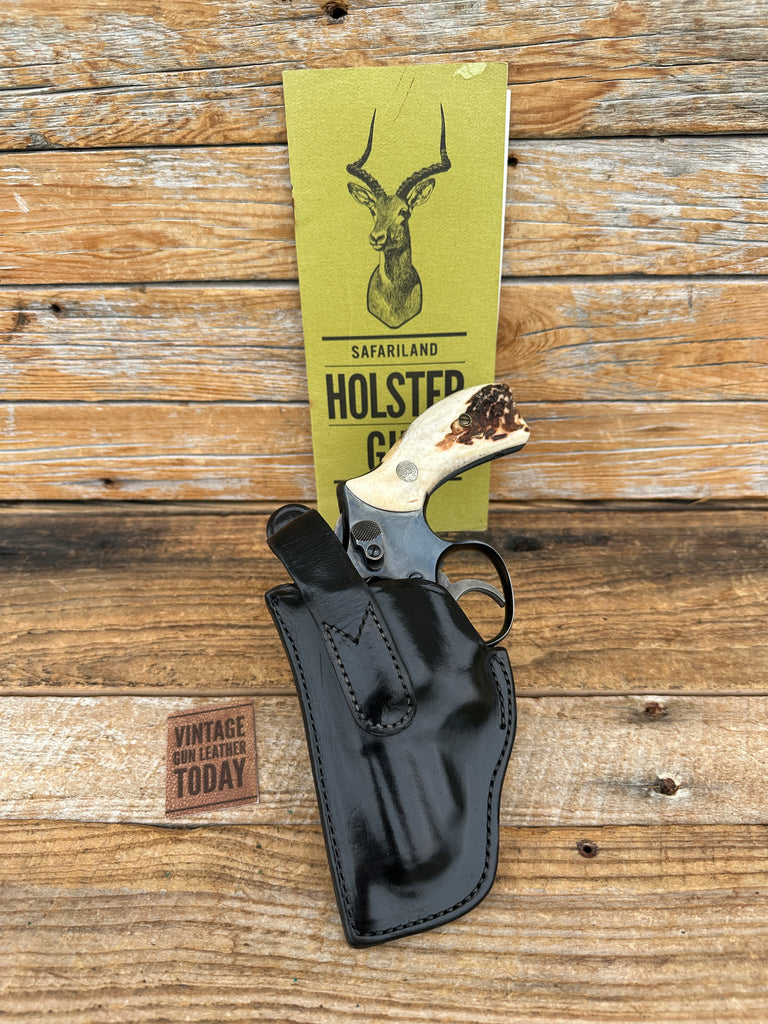 Vintage Safariland Black Leather OWB Holster For Medium 2.5" K Revolver LEFT