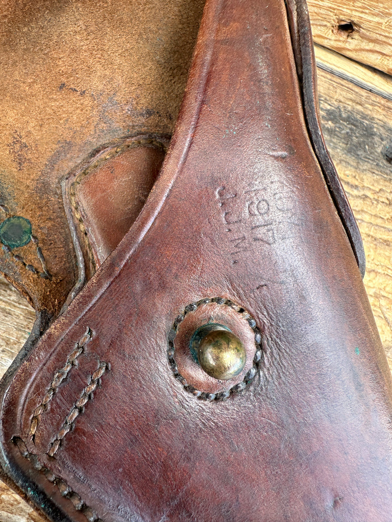 US Brown Leather WW1 COLT 45 1911 Government Holster Marked HOYT 1917 J.J.M.