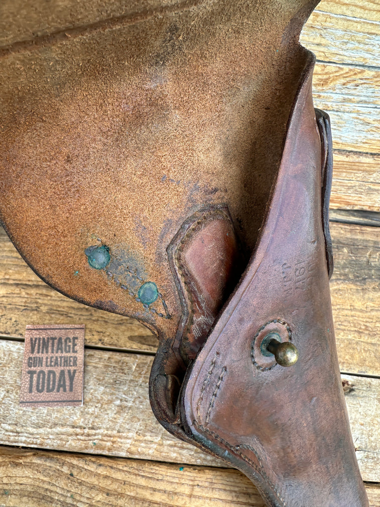 US Brown Leather WW1 COLT 45 1911 Government Holster Marked HOYT 1917 J.J.M.