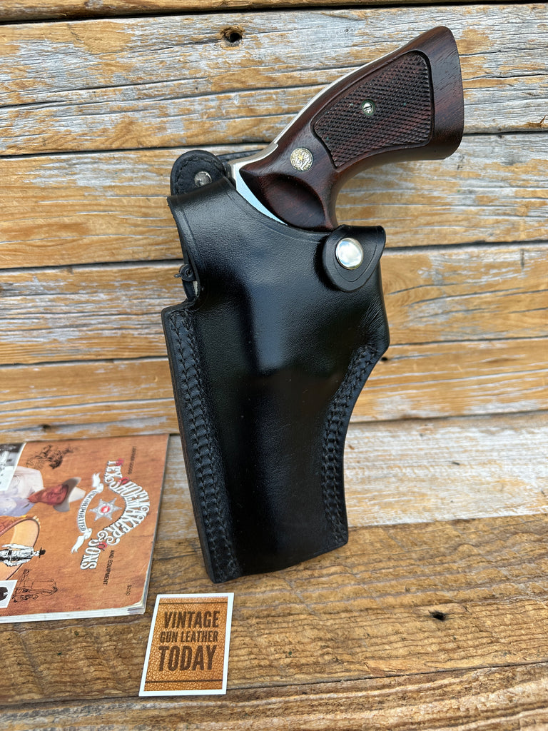 Tex Shoemaker Plain Black Leather 64 Holster For S&W K Frame Medium Revolver 19