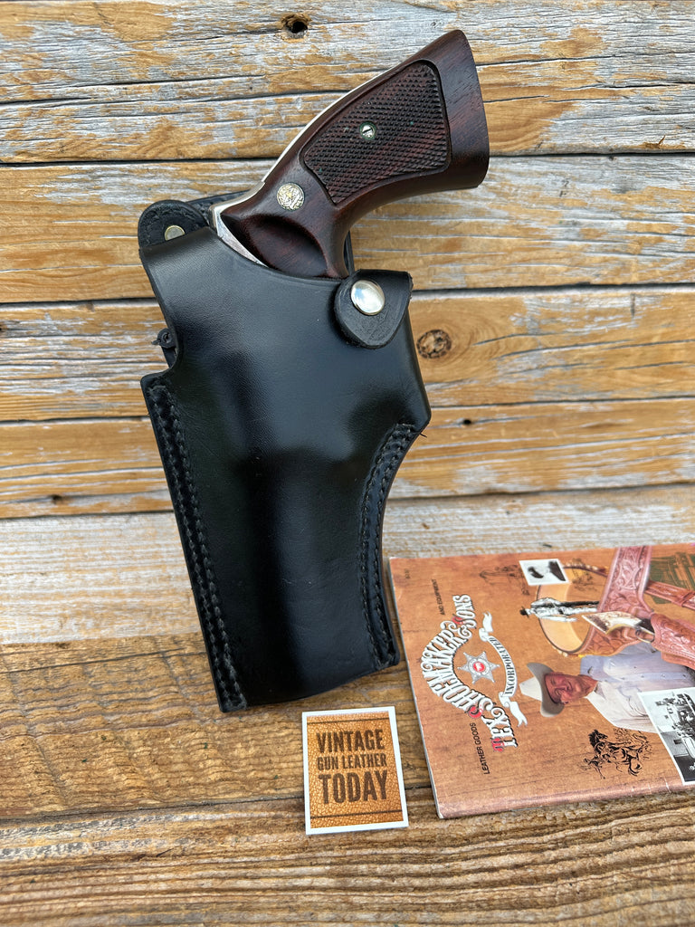 Tex Shoemaker Plain Black Leather 64 Holster For S&W L  Frame Medium Revolver L