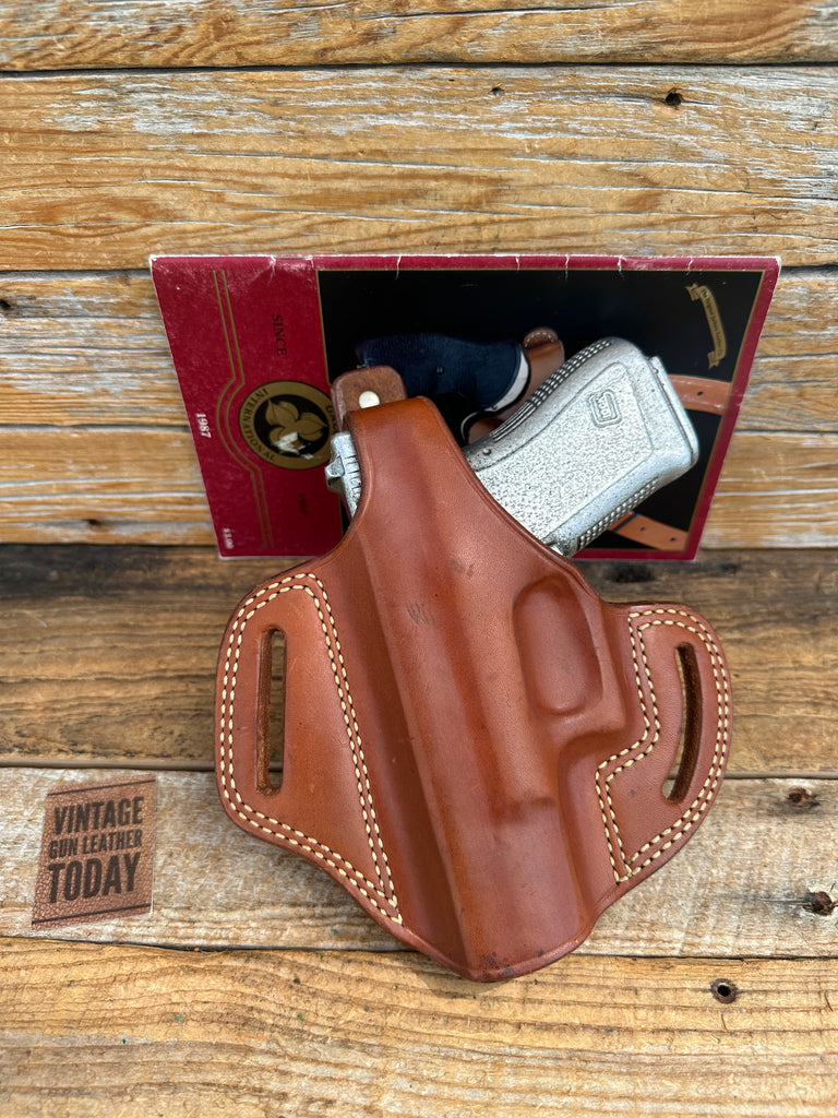 Vintage GALCO Brown Leather OWB Holster For GLOCK G19 G23 G32 LEFT